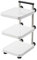 Cart Workstation Shelf, 3 Tier Utility Microwave Oven Stand Kitchen Shelf, Lockable Height Storage Organiser Trolley, Multi Layer Mobile Shelving Unit, Kitchen Appliances Storage Trolley Cart