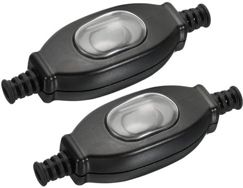 Greluma 2 Piezas Interruptor de cable en línea impermeable,interruptores basculantes de lámpara de cable de encendido y apagado,interruptor de aparato de AC de 250V 3A,interruptor de cable de lámpara