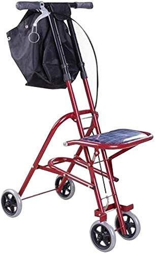 Einkaufsrollator, Senioren, Gehhilfe, Leichtes Gehgestell, Hilfsmittel, Mobilitätswagen, Kinderwagen, Roller, Faltbar, Mit Sitz Und Tasche, 4 Räder Für Ältere Menschen, Doppelter Komfort
