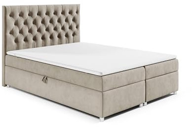 Best For Home Trinity K14 Boxspringbett mit 7-Zonen Bonell-Federkernmatratze | Boxspringbett 180x200 | Boxsprintbett mit Matratze Und Stauraum | Polsterbett 180x200 - Lieferung bis Bordsteinkante