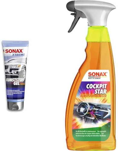 SONAX XTREME KunststoffGel Außen NanoPro (250 ml) & CockpitStar (750 ml) Cockpitreiniger reinigt und pflegt alle Kunststoffteile im Auto, antistatisch und staubabweisend/Art-Nr. 02494000
