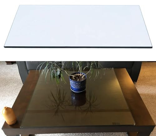 Glasplatte Für Tischplatte, Glasplatte Rechteckig/Eckig, Schutzplatte Mit 8mm Sicherheitsglas, Funkenschutzplatte, Glasboden Für Kamin, Tisch Glasplatte Ersatzteil, Langlebiges Klarglas(100x80cm)
