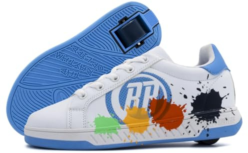 BREEZY ROLLERS Schuhe mit Rollen für Kinder I Rollschuhe-Sneaker Kids I Von Kinder Straßen-Schuhen zu Rollschuh in wenigen Sek. I Patentiertes Klick-System I Turnschuhe mit Rollen für Mädchen & Jungen