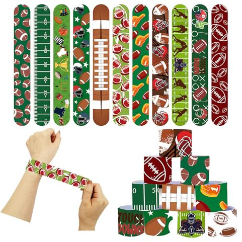 POPOYU 24 Stück Rugby Schnapparmbänder Kinder,Rugby Armband Kindergeburtstag Gastgeschenke,Mitgebsel Rugby Geburtstag Junge Mädchen,Mitgebsel Slap Armbänder für Kleine Geschenke