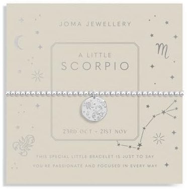 Joma Jewellery STAR SIGN A LITTLE SCORPIO Silver Plated 17.5cm Stretch Bracelet stretch