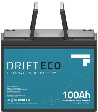 Fogstar Drift 100Ah 12V LiFePO4 Leisure Battery Off-Grid Battery Power with 3000+ cycles, built-in 100A JBD BMS, 6 year warranty, ideal for campervan, caravan, boats and solar