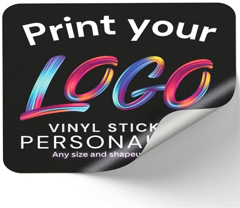 Personalised Waterproof Vinyl Stickers Decals- Contour Cut Custom Product Labels Sheet, Circle Large Logo Stickers, Durable Weatherproof Design for Business and Personal Bottle Label (Rectangle Shape)