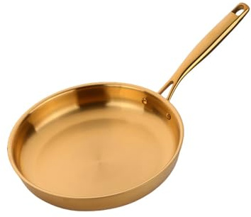 304 Edelstahl 28CM Bratpfanne Hochwertige Pfanne Gebratenes Steak Antihaft-Pfanne Allzweck-Induktionsherd Wok-Kochgeschirr,Gold