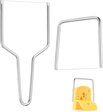 2 PCS Cheese Slicer with Wire Cheese Cutter Stainless Steel Cheese Slicer Wire Cheese Slicer Kit for Kitchen Block Cheese and Butter Slicer Tool (Y Type & U Type)