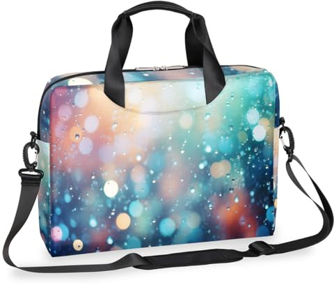 Laptoptasche 15,6 Zoll 16 Zoll Bubble Halo Laptoptasche Wasserdicht Laptop Schulter Messenger Bag für Damen Herren, Schwarz