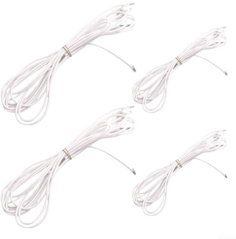 Yhenlovtt Set di 4 corde elastiche per sedia a sdraio, 220 cm e 140 cm, corde di ricambio per sedie a sdraio da giardino, sedie pieghevoli, facili da installare (bianco)