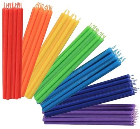 NKlaus Chakra Kerzen Set 16 cm – 49 Stück in 7 Farben – Stabkerzen durchgefärbt, tropffrei & rußfrei – für Meditation, Rituale, Yoga & Dekoration 40770