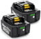 MoeuGreenBattX Batterie de Rechange pour Makita 18v: 5.0 Ah Li-ION Batterie d'outils de Rechange d'origine pour Makita - Compatible avec BL1850B BL1850 BL1860B BL1860 194205-3 LXT-400 (2-Pièces)