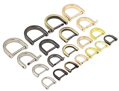 Shackle, Stainless Shackle,Small Shackle,1pcs 10mm-20mm Metal D Ring Shackle Clasp Detachable Open Screw(Silver,20mm)