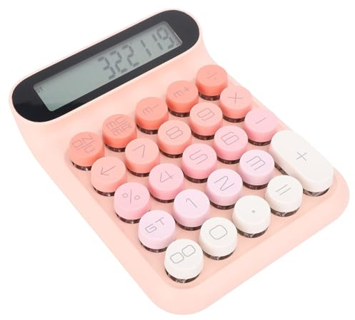 Aumotop Mechanical Switch Calculator Blue Switch Detachable Keycaps 24 Keys for Business Office Students (Pink)