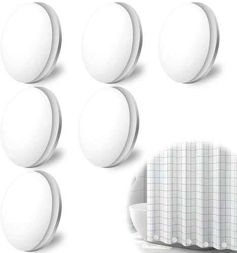 6 Stück Duschvorhang Beschwerer,Duschvorhang Gewichte | Starke Magnete Für Vorhänge,Vorhang Gewichte Outdoor, Mit Silikonbeschichtung Gegen Wegwehen Durch Den Wind(Weiß)