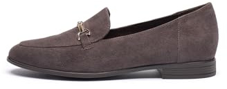 Ryłko Damen Mokassins aus Leder, Braun, Flacher Absatz 2 cm, mit Goldenen Metallelementen, Runder Nosek (EU Schuhgrößensystem, Erwachsene, Damen, Numerisch, M, 39)