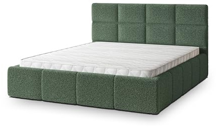 Masseno Polsterbett Como Q 200x200 cm, Doppelbett, Bettkasten, Stauraum, Lattenrost Und Kopfteil - Grün, Quelle 37