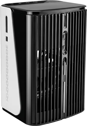 Portable Air Cooler Personal Conditioner 600ML Evaporative Coolers 2-6H Timer & 7 LED Light Air Conditioners Compact Air Humidifier 3 Wind Speed Desktop Air Conditioner Fan, Suitable for Office & Home