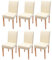Mendler 6er-Set Esszimmerstuhl Stuhl Küchenstuhl Littau - Leder, Creme, helle Beine