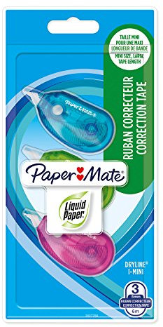 Paper Mate DryLine i-Mini Korrekturband | Gemischte Farben | 3 Stück