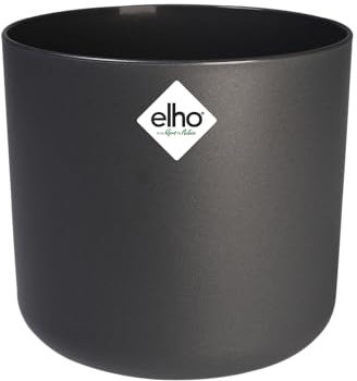 Elho B.for Soft Round 16 - Macetero por Interior - 100% Plástico Reciclado - Ø 16.0 x H 15.0 cm - Negro/Anthracite