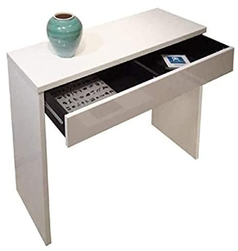 BERLIOZ CREATIONS Arena Console Blanc Haute Brillance 109 x 34 x 81 cm