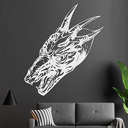 Drachen Kopf Wandtattoo in 6 Größen - Wandaufkleber Wall Sticker - Dekoration, Küche, Wohnzimmer, Schlafzimmer, Badezimmer