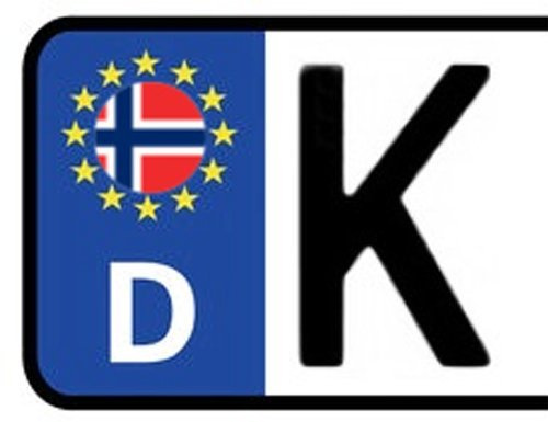 Werbetechnik Sotirios Papoutsis 2X Kennzeichen Aufkleber NORWEGEN Nummernschild Sticker (ca.2 cm)