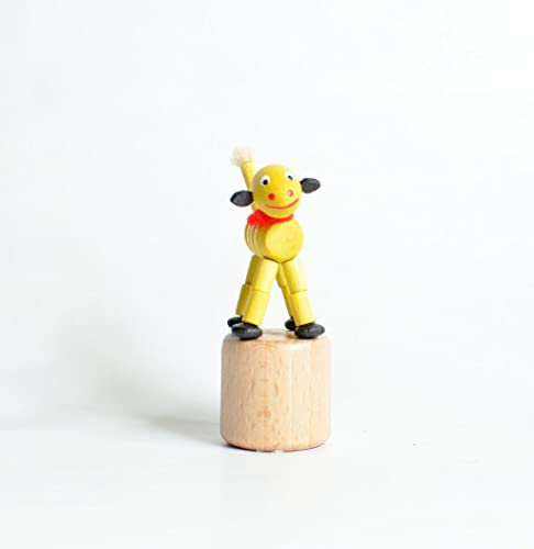Rudolphs Schatzkiste Holzspielzeug Wackelfigur Schaf Höhe=8cm Wackelfigur Dinosaurier rot Spielzeug Wackeln Wackeltier Wackelspielzeug Figur Holzspielzeug Holztier Tier Drücken Drückfigur Holz