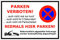 Parken verboten Schild – Abschleppschild – Niemals hier parken – 30x20 cm – 3mm Aluverbund – Mit Bohrlöchern