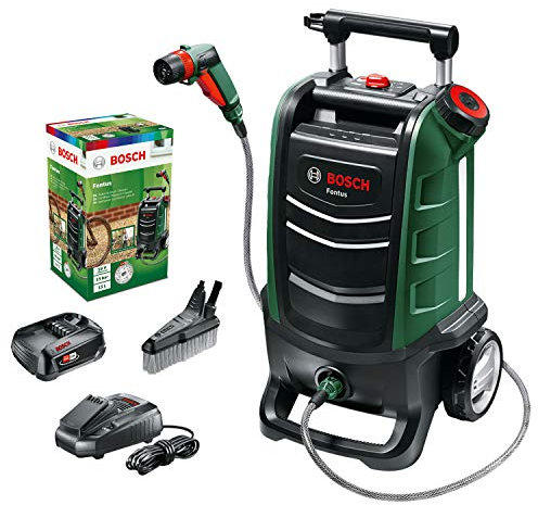 Bosch hidrolimpiadora de exteriores de una batería Fontus, sistema de 18 V, presión máxima de 15 bar, depósito de agua de 15 l, en caja