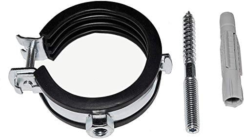 rohrfix-24 10 Stück Gelenkrohrschellen 50-55 mm + Stockschrauben + Dübel (Schwarz, Grau)