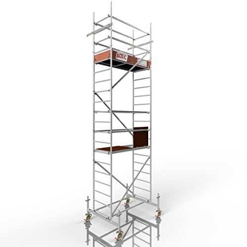 ALTEC Rollfix® 1.0 600 | 6m AH | Rollen (Ø150mm) | Standardtraverse | Made in Germany | TÜV | belastbar 200kg/m² | Alu | Norm - DIN EN 1004-1 | Baugerüst | Fahrgerüst