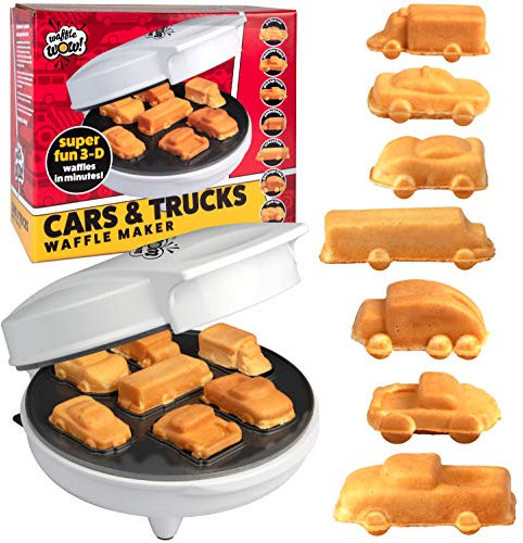 Mini gofrera para coche, hace 7 divertidos y diferentes coches de carreras, camiones y automóviles, tortitas en forma de vehículo