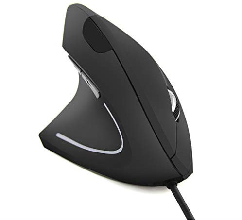 GuanjunLI - Mouse da gioco verticale con cavo, per mano sinistra, ergonomico, 800 1200 1600 DPI, USB, mouse ottico da polso salutare per PC