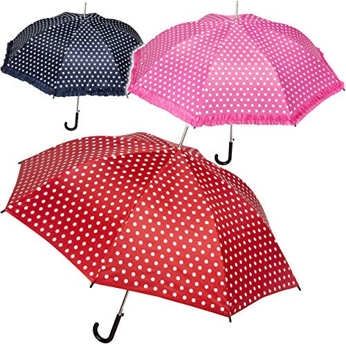 alles-meine.de GmbH Automatik - großer - Regenschirm - Punkte - bunt - Ø 104 cm - für Erwachsene & Kinder - Stockschirm - groß mit Griff - Automatikregenschirm - Einklemmschutz -..