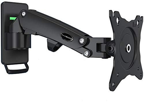 Invision Soporte Monitor Pared y Soporte TV de 17-27 Pulgadas Pantallas, Ergonómica Brazo de Resorte de Gas Altura Ajustable Inclinación y Giro, VESA 75x75mm y 100x100mm Capacidad de Carga 2-7kg FX100