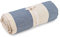 HomeLife Überwurf für Sofa, gestreift, 160 x 280 cm, Mehrzweck-Überwurf aus Baumwolle, Granfoulard Tagesdecke für Einzelbett, Beige/Dunkelblau