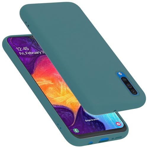 Cadorabo Hülle kompatibel mit Samsung Galaxy A50 4G / A50s / A30s Hülle Silikon Handyhülle für Galaxy A50 4G / A50s / A30s Case aus flüssigem Silikon- Kratzfeste dünne TPU Schutzhülle - Liquid GRÜN