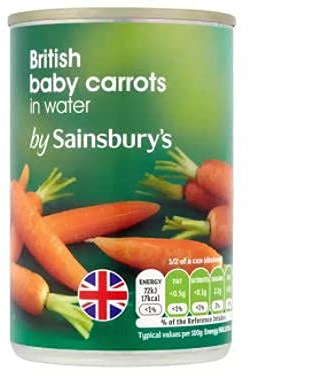 Sainsbury's Baby-Karotten im Wasser 300 g – Baby-Karotten sind hervorragend in Salaten geeignet.