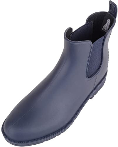 Absolute Footwear Leah, Stivali da pioggia da donna in gomma impermeabile Wellington Chelsea, Marina Militare, 41 EU