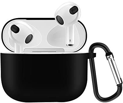 CoverKingz Hülle kompatibel mit AirPods 3 - Silikon Schutzhülle Cover - Case Tasche Schwarz