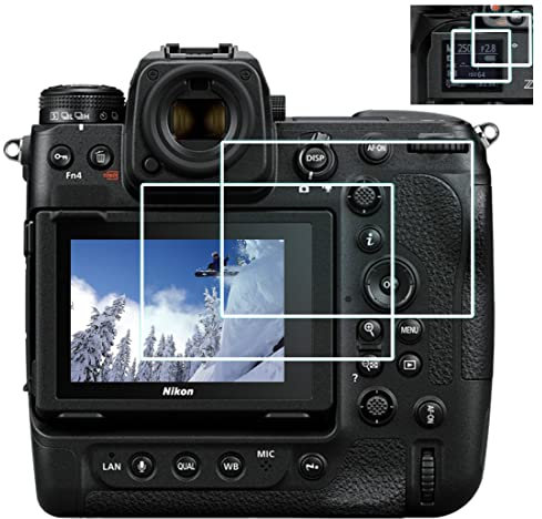 HUIPUXIANG Top + Displayschutz Displayschutzfolie kompatibel mit Nikon Z9 Z8 Kamera, 0,3 mm High Definition 9H Härte optisches LCD Premium Glas Schutzhülle [2+2 Stück]