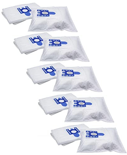 vhbw 50x sacchetto compatibile con Miele C3 Ecoline, C3 Powerline aspirapolvere - in microfibra, Typ G/H/N, 30cm x 22cm, bianco/blu