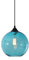 S-Cevada Lámpara Colgante de Bola de Vidrio Simple, Luz Colgante de Techo de Globo Industrial Vintage E27 Loft Bar para Cocina, Comedor, Dormitorio (Azul)