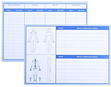 Einlegekarten für Patienten Karteikarten - Befunddokumentation I Patienteneinlegekarten zur Dokumentation I DIN A5 quer 21 x 15 cm groß, 190g/m² I 250 Stück