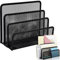 Briefbox Mesh, Briefhalter Metall Schwarz, Desktop-Aktenhalter Organizer, Schreibtisch Organizer Zeitungsständer, für Briefumschlägen, Dokumenten, Zeitungen, Büro, Wohnzimmer, Arbeitsplatz