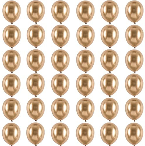 Luftballons Metallic Champagner Gold 10 Zoll für Party Glänzende,36 Stück 25cm Metallisches Chrom Latex Luftballons Helium Ballons für Geburtstag,Hochzeit,Babyparty Graduierung Weihnachts Party Dekor