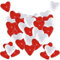 50 Pcs Herzluftballons Rot Weiß, 12 Zoll Herz Luftballons, Latex Herz Ballon, Herz Helium Ballons, Herzluftballons Hochzeit für Hochzeits Brautdusche Valentinstag Geburtstags Verlobung Party Deko